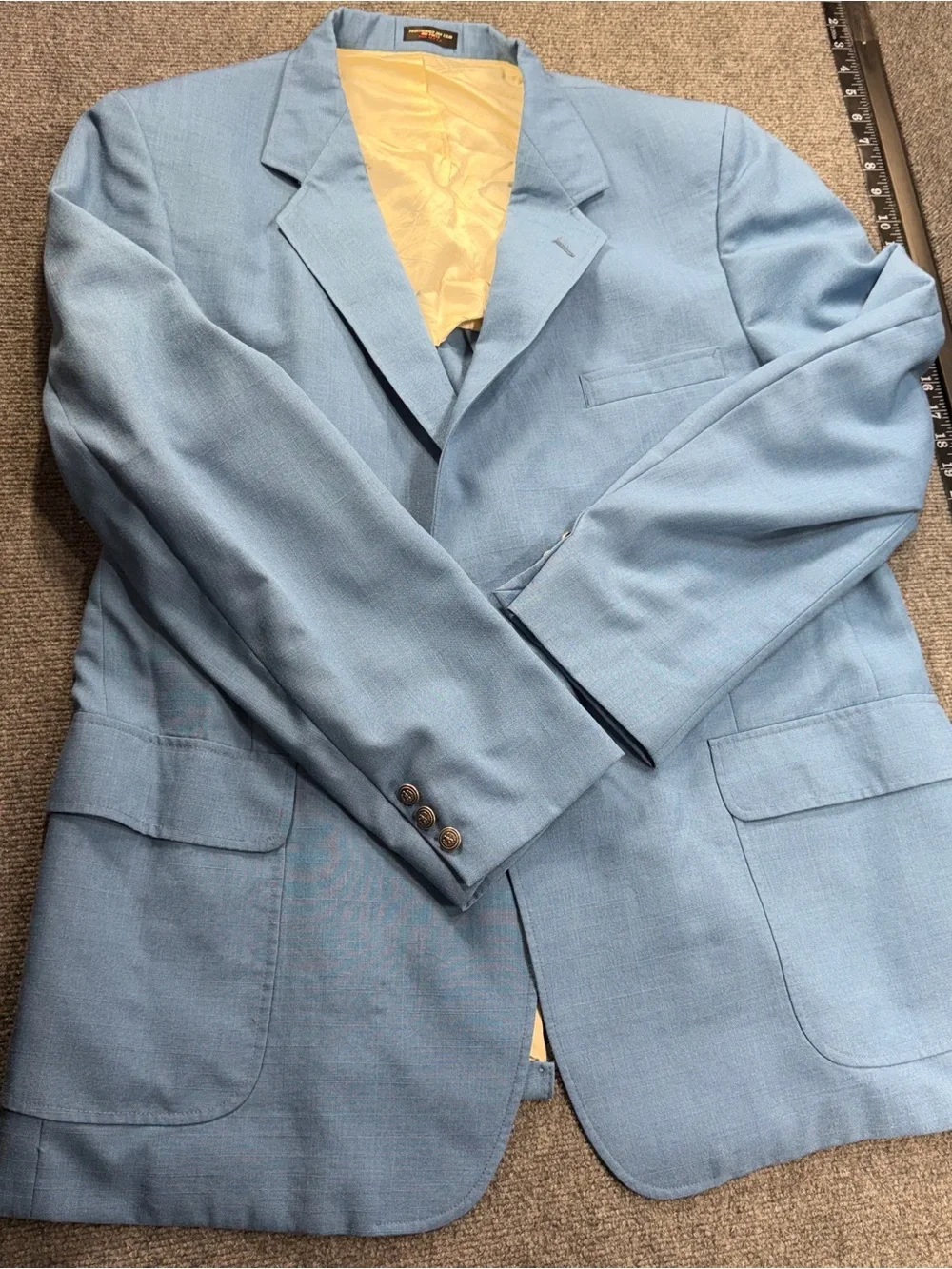 Vintage 70s Blazer Sport Coat Jacket Yellow Leisure Suit Fashioncrest Clothes